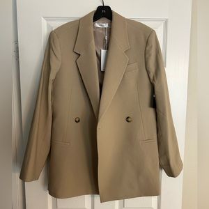 Anine Bing Kaia Double Breasted Oversized Blazer Size Small in the color Sand